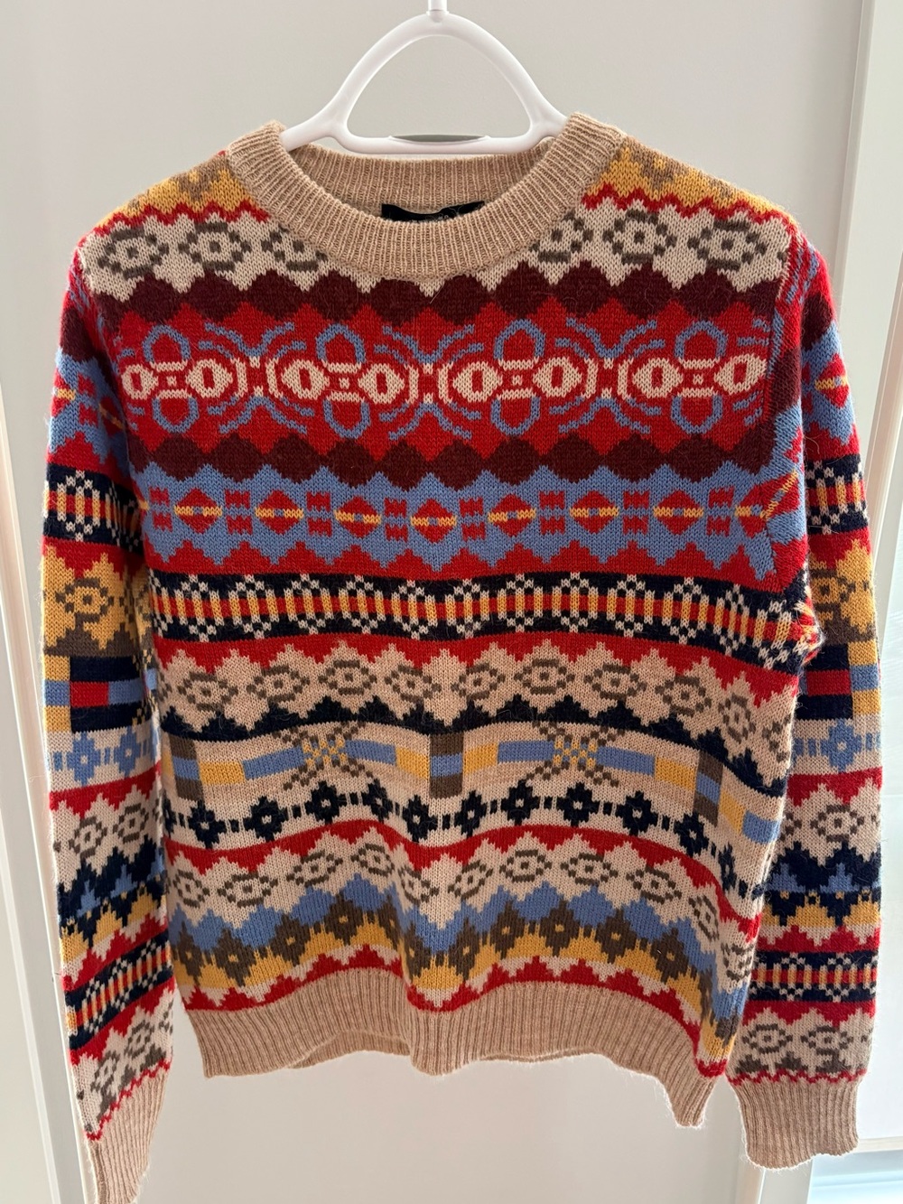 Weekend Max Mara Fair Isle Wool Sweater Multicolor Size Small